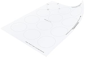 MIA MAI BUTTONS Buttonpapier (Kreisdurchmesser: 57,2 mm) für 56 mm Buttons zum selber machen, A4 Druckvorlagen, 25 Blatt (300 Papierkreise), weiß, 100 g/m²