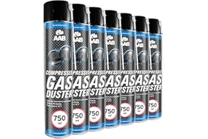 AABCOOLING 7 x AAB Bombe a Air Comprimé 750ml - Préparation en Spray, Sans Odeur Nettoyage PC, Enlever la Poussière, Bombe d'Air Sec, Aérosol de Rendement Élevé, Computer Cleaner, Sans Fréon