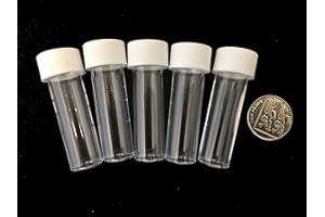 CONSUMABLES DIRECT 5ml plastic test tubes vials sample containers powder craft with white screw caps (10)