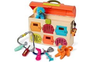 B. toys – Critter Clinic veterinärset – låtsaslek för djursjukhus för småbarn och barn – 14 delar husdjursvårdsset med verkty