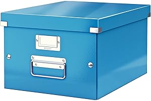 Leitz Wow Click & Store 60440036 Boîte de Rangement A4 Taille Moyenne Bleu