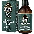 Pure World Black Seed Oil 250ML High Strength Thymoquinone 100% Pure Virgin Cold and Freshly Pressed Nigella Sativa. Glass Bottle Kalonji Non-GMO…