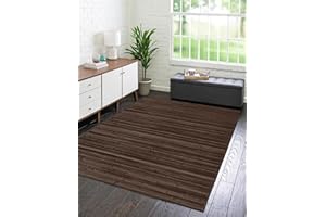 IlGruppone Tappeto Arredo In Vero Bamboo Naturale Grande a Listelli Bordato Bambù Soggiorno Cucina Salotto Listello Legno - Cioccolato - 170x230cm