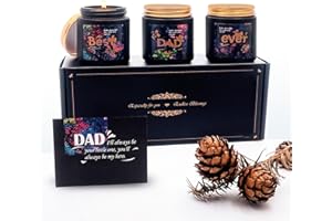 KARESTCORP Fathers Day Candles Gifts for Dad from Daughter Son - Birthday Gifts for Dad,Funny Scented Candle Gifts Set for Dad Step Dad Father in Law Him Daddy Men,Christmas Presents for Dad,Best Dad Ever Gift