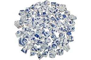 BTMIEY 500g Porcelain Ceramic Mosaic Tiles,Broken Irregular Mosaic Tiles for DIY Craft Floor,Kitchen,Pool, Flower Pots Mosaic Making Supplies (Porcelain 11)