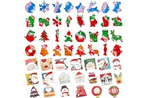 WEIRTOYA 64 PCS Weihnachtskarte POP Spielzeug，Christbaumschmuck Schlüsselanhänger Bubble Fidget Toys Hängende Karten Weihnachtsfeier Geschenk Weihnachtsgeschenke Kinder Teenager Erwachsener