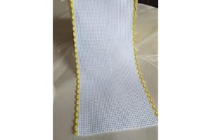 NASTRIFICIO ROSSI SAS Nastro Tela aida punto croce Ortensia (83 mm, giallo 003)