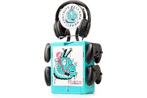 Numskull Armadietto da Gaming Ufficiale Fortnite – Organizer Compatto e Resistente per 10 Giochi/DVD, 4 Controller, Cuffie e Accessori