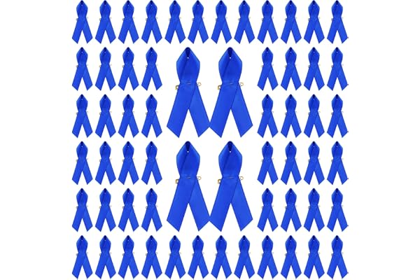WANDIC 200 PCS Novembre Pins Bleu,Broche Ruban Bleu pour Cancer du Côlon de la Prostate Épingle Polyester pour Movember Accessoires de Décoration Fête Événement