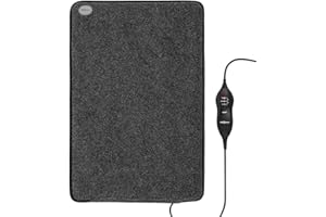 ‎ONECONCEPT Oneconcept Magic-Carpet DX - Heizmatte, Heizteppich, elektrisch, 100 Watt, 3 Heizstufen, Timer Funktion, 60 x 40 cm, geringer Stromverbrauch, strapazierfähig, Bezug waschbar, grau