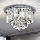 Lampadario Depuley in cristallo moderno per soggiorno: lampada da soffitto elegante con cristalli per camera da letto, corridoio, cucina