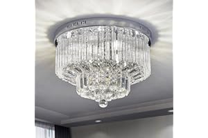 ‎SM SAINT MOSSI Saint Mossi Kronleuchter Modern Clar K9 Kristall Kronleuchter Leuchtmittel Deckenleuchte Aufhängung deckenlampe für Esszimmer Schlafzimmer Chrom Baldachin