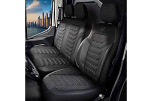 GIOVANNI BUTTI Autositzbezüge Universal 2+1 für FIAT Ducato, Peugeot Boxer, Citroen Jumper (2014-2024) – Vordersitze Auto Sitzbezug aus Piqué-Stoff, Schwarz - Autoschonbezug Doppelbank Vordersitz-Set