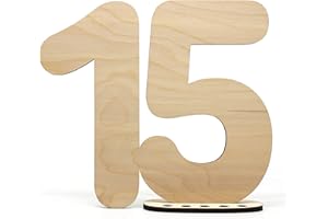 HAGEFOL Libro degli ospiti in legno, numero 15, idea regalo, biglietto di auguri da scrivere, come regalo con supporto per regali in denaro, regalo decorativo per il 15° compleanno, 15 anni di anniversario o