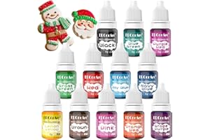 ERCORART 12 Colours Gel Food Colouring - Icing Gel Colours Set with Gloves, Food Colouring for Cake Decorating, Baking, Macarons, Buttercream, Easter Eggs and DIY Crafts -Vegan, Non Gluten (6 g Each)