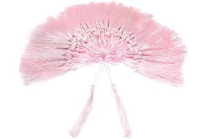 VAPKER 100 Pieces Pink Silky Handmade Soft Tassels 13cm/5-Inch With 2-Inch Cord Loop for Jewelry Making, DIY Projects, Bookmarks