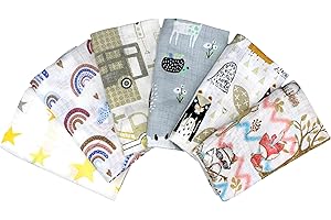 CLEVERE KIDS BABY-COLLECTION Clevere Kids mussole in cotone | 6 pezzi | 70x80 | tessuto doppio | motivi colorati | OEKOTEX