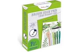 Pentel SES15C Brush Sign Pen Sketching Set Deep Forest & quaderno