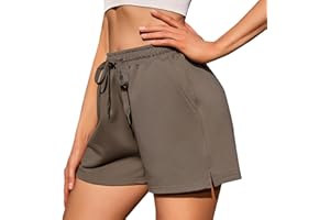 Jezonga Short Sport Femme Pantalon Décontracté avec Poches Court Été Respirant et Confortable