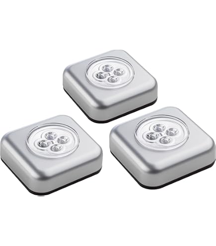 Luminaire LED OSRAM DOT-it CLASSIC Sur Piles - Touche Tactile, IP20, Pour Armoire, Cuisine Ou Veilleuse, Argenté