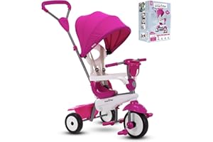 smarTrike Breeze Plus Triciclo per Bambini di età 1,2,3 anni - Triciclo 4 in 1 Multi-stadio, Rosa Principessa