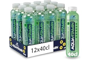 San Benedetto Aquavitamin BRAIN-UP Gusto Kiwi, Mela e Melograno, Bevanda con alto contenuto di Vitamina C, Vitamine in Acqua Minerale, 12x400 ml