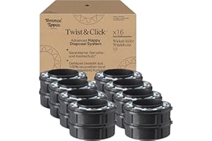 Tommee Tippee Twist & Click Advanced Windelbehälter, Original-Nachfüllkassetten, exklusive 16er-Packung, für einfaches Nachfüllen und ein tolles Preis-Leistungs-Verhältnis (Verpackung kann variieren)