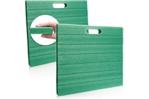 com-four® 2x genouillères pour le jardin - tapis de genou pour le jardinage - genouillères pour l'artisanat et les loisirs - tapis de protection des genoux - environ 35 cm x 30 cm x 2,5 cm (vert)