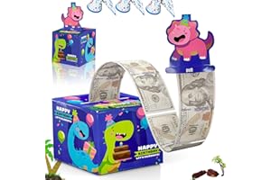 DAOFEN Happy Birthday Money Box Cash Gift Pull Surprise Money Gift Box with 30Pcs Transparent Bags, Funny Money Gift Ideas, Money Presentation Box for Cash Gifts Birthday