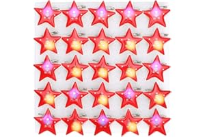 Cyrank 25 Stück LED Brosche, sternförmige Broschen und Anstecknadeln, Weihnachten Broschen, LED-blinkende Brosche-Anstecknadeln für Halloween, Hochzeit, Geburtstag, Gastgeschenke