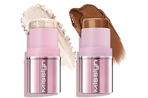 Misslyn Set 2 Multi Stick Contouring Viso per Labbra Occhi e Guance, Fard in Crema Illuminante e Idratante