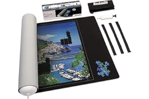 BECKO US Becko Tapis de rangement enroulable double face en néoprène résistant avec lignes auxiliaires, sac à cordon et pompe, pour jusqu'à 1500 pièces (noir/gris)