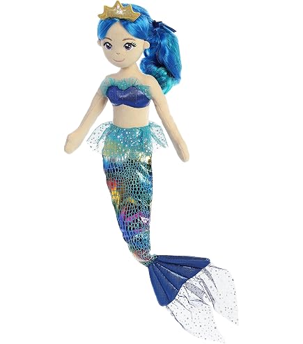 Bambola Sirena Aurora World 09937 Neva - 45,7 Cm, Capelli Pettinabili, Tessuti Lucenti, Morbida, Giocattolo Per Bambini