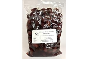 OLIVENCY Kalamata Oliven mit Stein | Natur in Lake | 500g/1000g vakuumiert | Griechenland (1000 gramm)