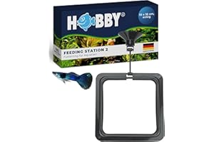 HOBBY Aquaristik Feeding Station 2 I 10 x 10 cm I Futterring für Aquarien I Futterstation für Trocken- und Lebendfutter I für gezielte und saubere Fisch Fütterung I Aquarium Zubehör