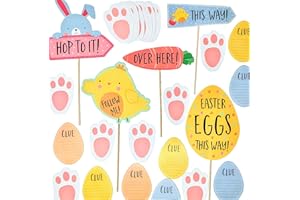 YLAB - Kit de búsqueda de huevos de Pascua - Señales, patas de conejo y pistas