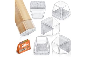 BAIPOK Chair Leg Floor Protectors Square, Silicone Chair Leg Caps with Felt Pads, Protecting Floors from Scratches