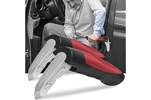NINEMAX Einstiegshilfe Auto Senioren, Ausstiegshilfe Auto für Ältere Menschen, Haltegriff Autogriff Zum Aussteigen Mobilitätshilfe Grip Helfer, 2 Stück(Rot)