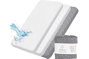 LILLY BELLY Spannbettlaken 60x120 Baby Lilly B. Bio-GOTS-Zertifiziert. Set aus 2 Bettlaken + 1 Wasserdichter Matratzenschoner 120 x 60 cm 100% Bio-Baumwolljersey für Babybetten und Kleinkinderbetten.