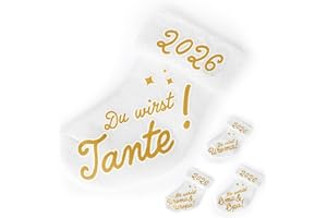 ‎GOLDPRINTZ goldprintz I Du wirst Tante I Schwangerschaft verkünden 2026 I goldig bedruckte Babysocke I herzliches Geschenk I und Onkel I Oma und Opa I Uroma und Uropa I Papa