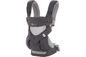 Ergobaby Portabebés 360 Cool Air Mesh Gris Carbón, Bolsa de transporte ergonómica 4en1 Sistema de transporte para bebés Portabebés hasta 20 kg
