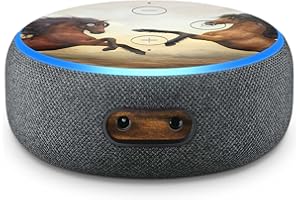 Skins4u Aufkleber Design Schutzfolie Sticker kompatibel mit Amazon Echo Dot 3.Generation Skin Cover Folie selbstklebend (Zwei Pferde)