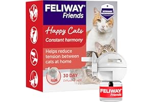 FELIWAY Friends 30 Day Cat Calming Plug In Pheromone Diffuser Starter Kit, 48ml - Helps create harmony and resolve conflict in multi cat households, Veterinary Recommended, Clinically Proven