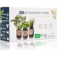 Cultivea® Set Completo - Fai Crescere Le tue di Erbe aromatiche - 100% Semi ecologici e biologici - Semi con 3 vasetti di Vet