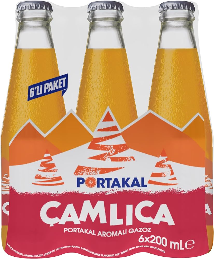 ÇAMLICA Portakal Aromalı Gazoz Cam Şişe 6x200 ml
