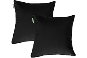 Gardenista 18" Garden Scatter Cushion | Outdoor Water Resistant Garden Furniture Pillow | Soft and Comfy Patio Furniture Cushions | Throw Pillows for Sofa, Couch, Balcony - 2 Pack (Black)