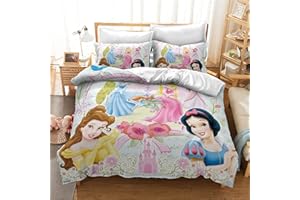 LKFFHAVD Disney - Juego de ropa de cama para niñas y niños, microfibra rosa, funda de almohada de 50 x 75 + funda nórdica de 135 x 200 cm (140 x 210 cm, 2)