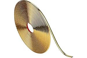 efuturetime 12m Modanatura Adesiva Flessibile Oro, Larghezza 8 mm, Stretto Finitura Lucido Decorativa Autoadesivo da Parete per DIY, Bordi Piastrelle Specchio Cornici Mobili Pareti