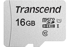 Transcend Carte mémoire microSDHC 300S 16GB Classe 10 avec jusqu'à 95/45 MB/s (pour smartphones, appareils photo numériques et consoles Nintendo Switch) sans adaptateur SD - TS16GUSD300S