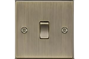Knightsbridge CS2AB Square Edge 1G Light Switch - Antique Brass